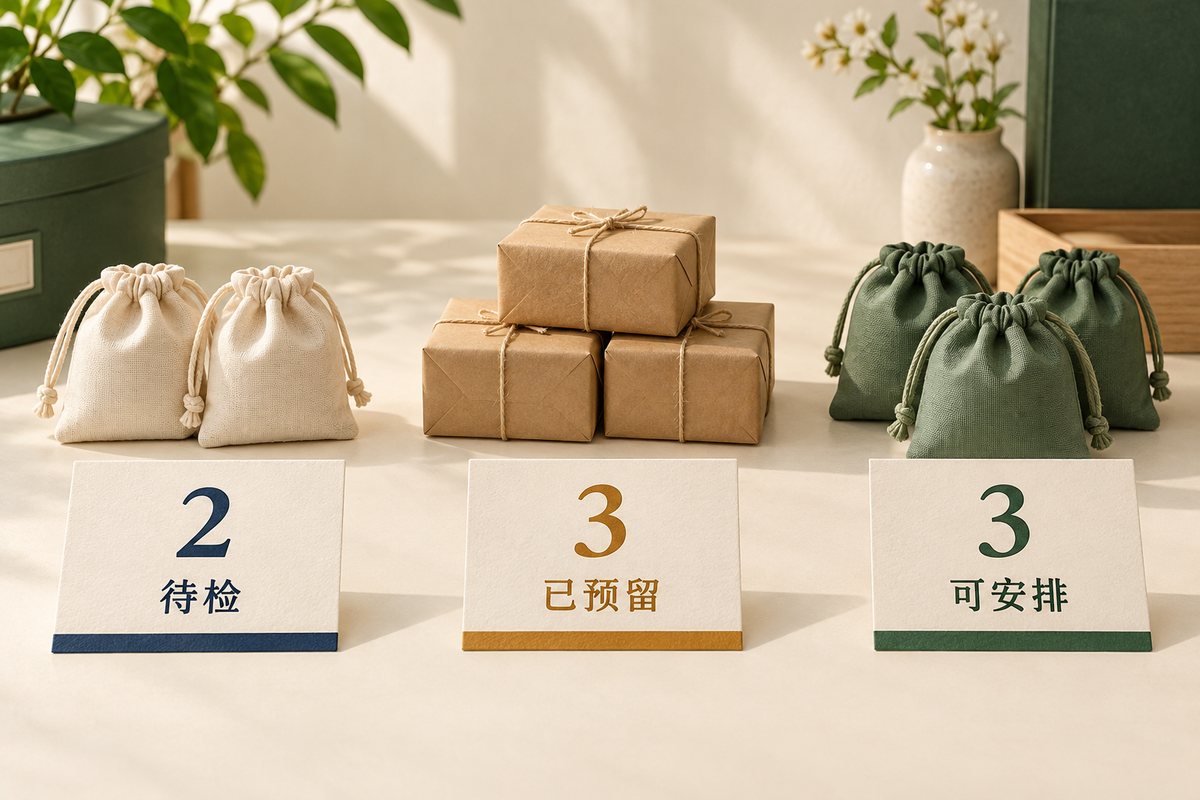 三张卡片分别写着待检2、已预留3、可安排3，展示互不重叠的分类